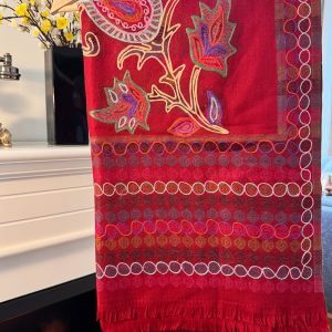 Luxurious Niche by SWAL jacquard shawl in royal blue with traditional motifs, pairing perfectly with pak dress ensembles.