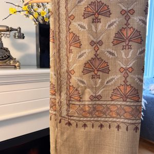 Cozy Mushq velvet Pakistani suits online with intricate threadwork, designed for winter party wear from garments brands in Pakistan.