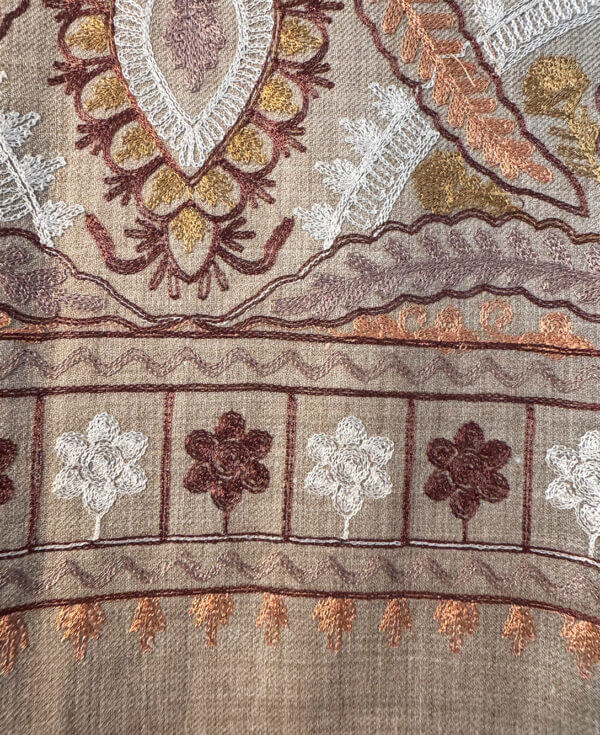 Luxurious Sana Safinaz embroidered sharara set in deep maroon silk, a stunning choice for Pakistan attire at festive events.